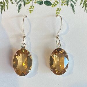 Light smoked topaz crystal earrings